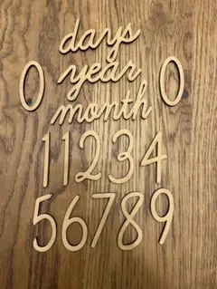 木製数字と文字セット 月齢フォト用