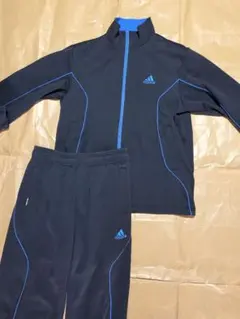 adidas ジャージ 上下セット 黒/青