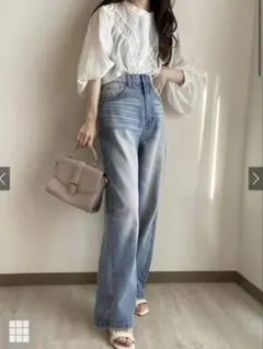 GRL ハイウエストストレートデニム　cu321 グレイル