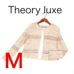 E9756◾️セオリーリュクス　ゴールドスパンコール　ノーカラージャケット