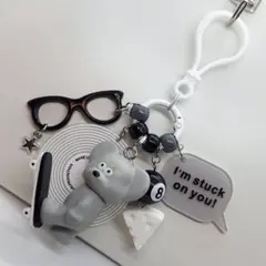 【訳あり】ANDY スケボー白 じゃらじゃらキーホルダー じゃらキー