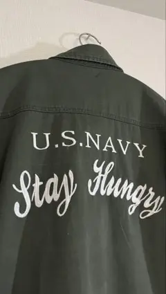 ★美品★U.S.NAVY ミリタリーシャツジャケット カーキ