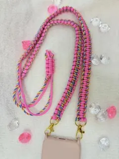 長さ調整可【パラコード】スマホショルダーストラップ お子様用にも◎