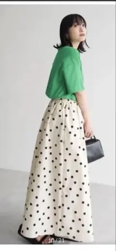 ドット柄フレアスカートELENCARE DUE