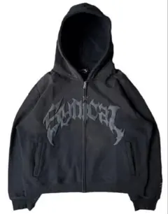 GEEK RADICAL GOTHIC ZIP HOODIE Black