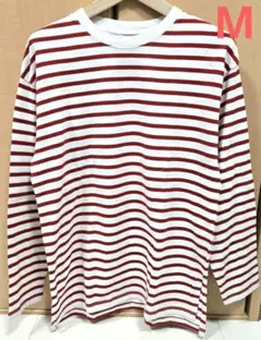 GU　ボーダーロングスリーブT　M　レッド