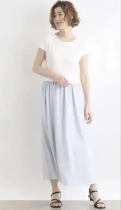 Mサイズ　grove リブジャージx花柄スカートドッキングワンピース