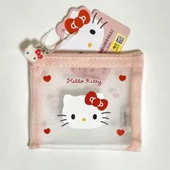 【韓国限定】ハローキティ メッシュポーチ (小) 2025年新作 チャーム付き