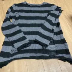 ストライプニットセーター（黒とグレー）　ロック　フリーサイズ　シーイン　新品