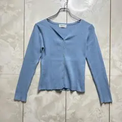 Opaque. Clip リブ カーディガン40L ライトブルー