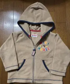 90cm ミキハウス フード付きパーカー ベージュ