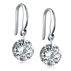 キラキラ ピアス レディース イヤリング　耳スタッド シルバー フックピアス