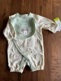 ミッキー ロンパース 60〜70 カバーオール　スタイ セット