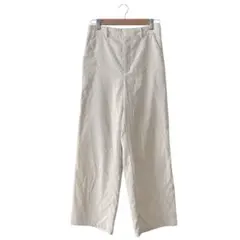 GU ジーユー(L)ライトコーデュロイストレートパンツ/ライトベージュ/秋冬