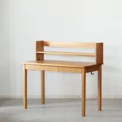 MUJI/無印良品 オーク材デスク 110cm 棚付き - メルカリ