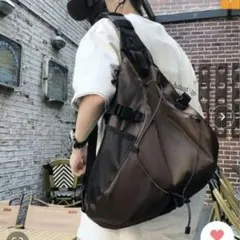美品✨️L LABEL ワンショルダーボディバッグ ブラウンのサムネイル