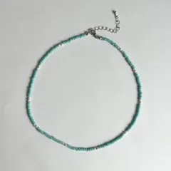 【匿名配送】ターコイズブルー ビーズネックレス ハンドメイド