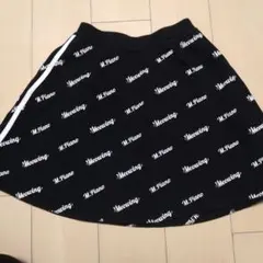 mezzopianoJunior L ロゴプリント フレアスカート ブラック