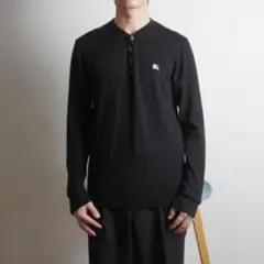 BURBERRY BLACKLABEL 長袖ボタンニットセーター 黒/RW397