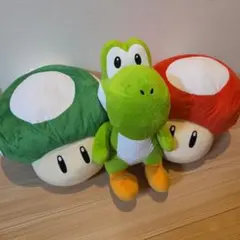 スーパーマリオ 特大ぬいぐるみ スーパーキノコ 1UPキノコ 2種 ヨッシー