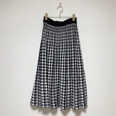 【プロズヴェール】ハウンドトゥース プリーツ ロング スカート Mのサムネイル