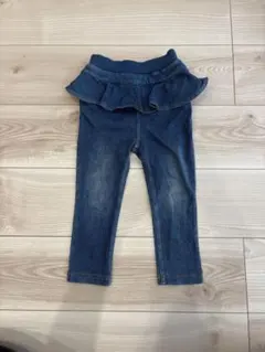 デニム フリル付きパンツ　プティマイン　90