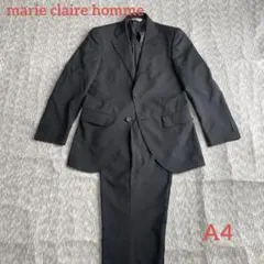 marie claire hommeチャコールグレーストライプビジネススーツA4