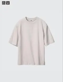 UNIQLO エアリズムコットンオーバーサイズTシャツ L ライトグレー