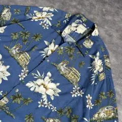 00s SADDLEBRED レーヨン100% アロハシャツ ヤシの木 アメ車のサムネイル