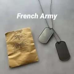 フランス軍放出品 ドッグタグ アルミ製 ネックレス ミリタリー レア 希少 銀のサムネイル