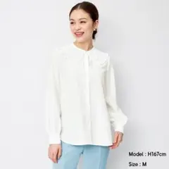GU 3XL フリルブラウス　白