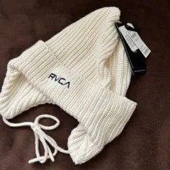 RVCA クリーム色ニット帽 サイズF