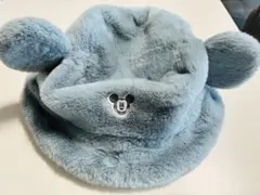ミッキーマウス耳付きバケットハット　ブルー