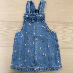 GAP デニム 花柄ジャンバースカート