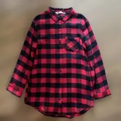 h&m キッズ　140.50 新品　ネルシャツ　チェッワンピ　ロングシャツ