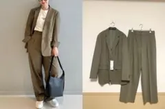 UNIQLO テーラードジャケット XL タックワイドパンツ L セットアップ