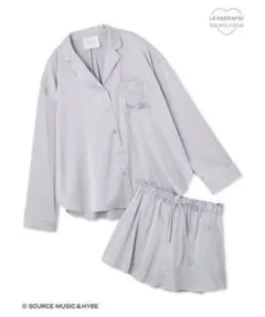 【ジェラートピケ】LE SSERAFIM サテンシャツ＆ショートパンツセット