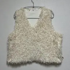 ファンシーヤーンニット　ノースリーブ