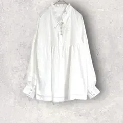 アーバンリサーチ フロントフリル シャツ ブラウス ホワイト ゆったり 