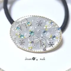 レジンヘアゴム Silverクリスマス