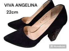 ダルメシアン柄チャンキーヒールパンプス　VIVAANGELINA22cm