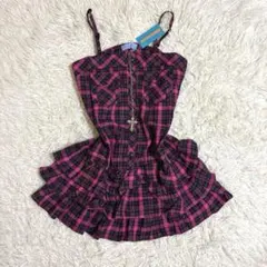 新品　00s Y2KLIZLISA系 チェック柄　フリル　チュニック　姫ギャルのサムネイル