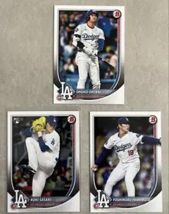 MLB カード 大谷、山本、佐々木選手ドジャース3枚セット