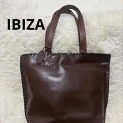 IBIZA】トートバッグ2個セット、フクロウ、本革、ダークブラウン