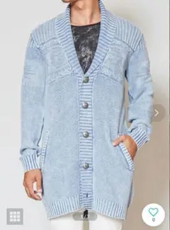 Kahiko アシッドウォッシュニットカーディガン