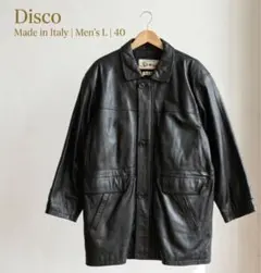 希少●イタリア製 Disco シープスキン レザージャケット 40 羊革 L相当