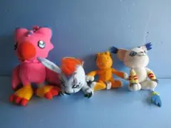 初期一番くじ◎デジモンぬいぐるみ4種◎ピヨモンゴマモンアグモンテイルモン