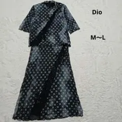 レースセットアップ シック　シルバー　花模様　M～L　メッシュ伸縮性あり