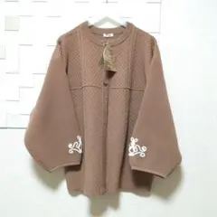 しまむら　mog　コード刺繍カーディガン　3L　中薄橙　未使用品