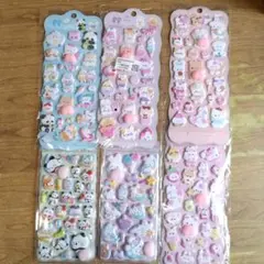 ぷくぷくシール 6点セット クマ うさぎ パンダ 鳥 動物 シール おしり